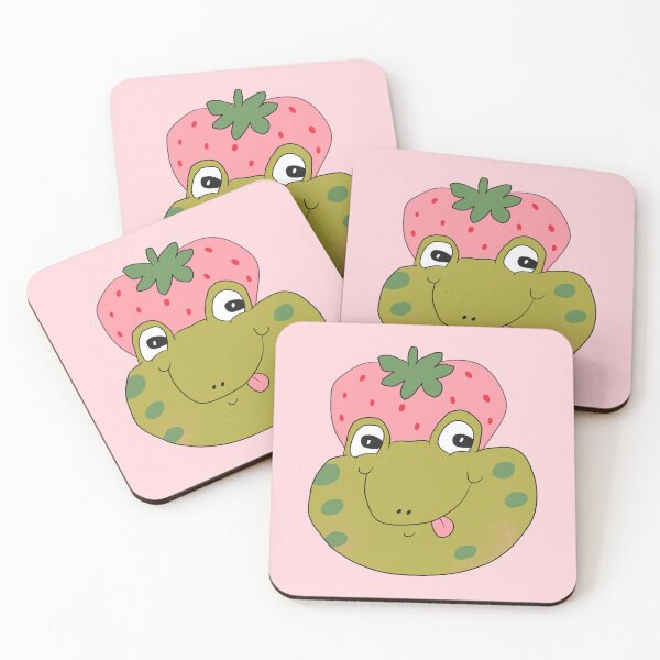 Item preview, Silly Strawberry Frog (Pink) designed and sold by yellowflowerhut.