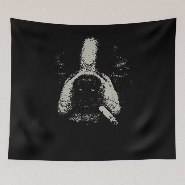 Item preview, Dog Smoking Cigarette Funny Boston Terrier Meme designed and sold by Apparel-Vortex.