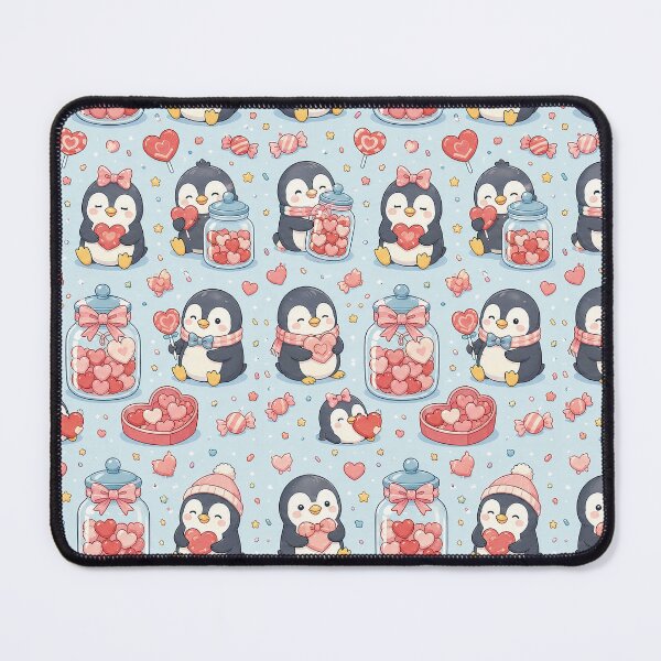 Item preview, Penguin Love Candy Jar Kawaii Pattern designed and sold by Soft Berry Studio.