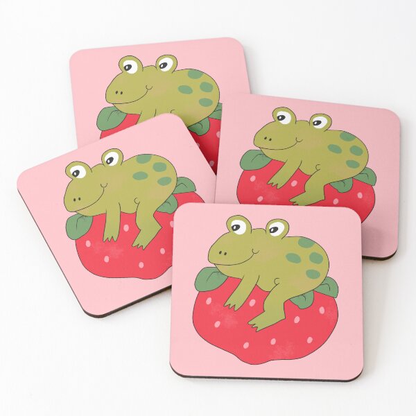 Item preview, Frog on Strawberry (Red) designed and sold by yellowflowerhut.