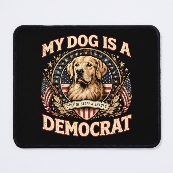 Item preview, My Dog Is A Democrat Golden Retriever Presidential Seal designed and sold by PROPera-design.