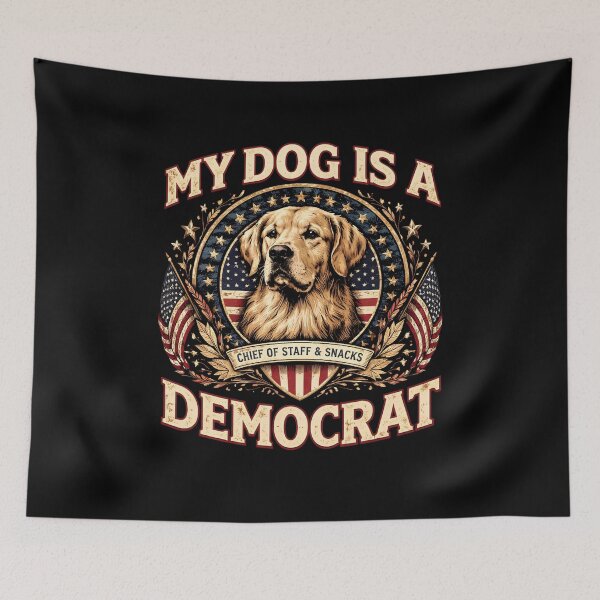 Item preview, My Dog Is A Democrat Golden Retriever Presidential Seal designed and sold by PROPera-design.
