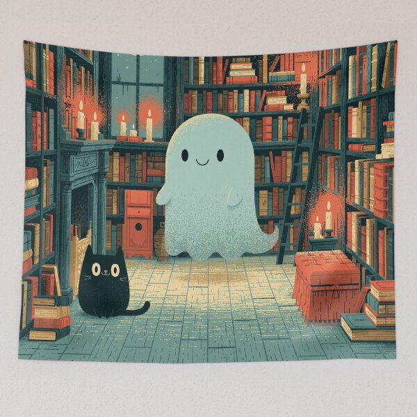 Item preview, Haunted Library - Spooky Ghost Dark Academia Book Tee designed and sold by FrostyFrisby.