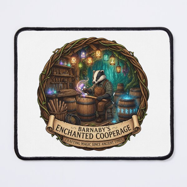 Item preview, Barnaby's Enchanted Cooperage | Magical Barrel Maker | Woodland Cooper Workshop | Fantasy Woodcraft Gift designed and sold by MrDev.