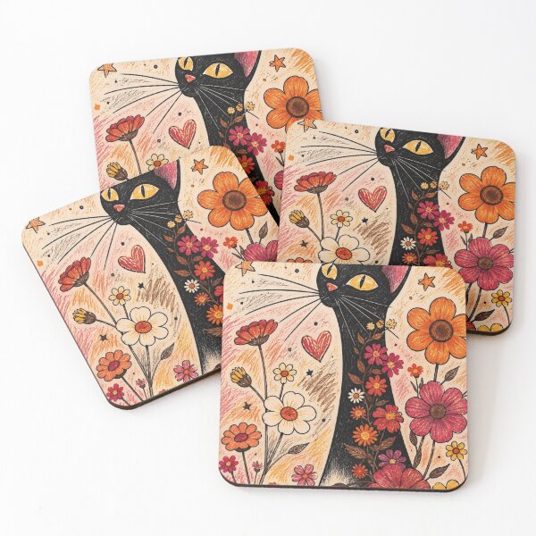 Item preview, Geometric Doodle Cat – Modern Patchwork Feline designed and sold by fateh236.