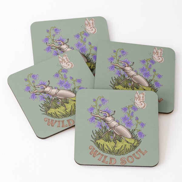 Item preview, Stag Beetle and Butterfly Retro Illustration designed and sold by LeshanArt.