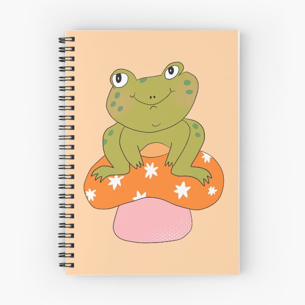 Item preview, Hoppy the Frog on Toadstool (Orange) designed and sold by yellowflowerhut.