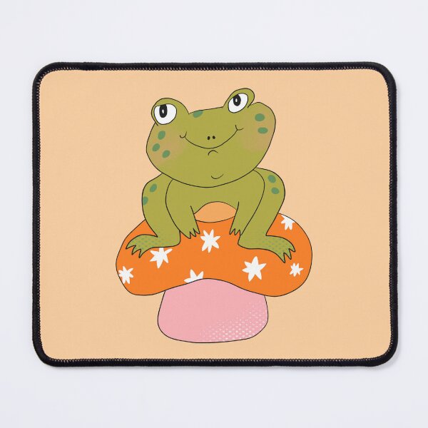 Item preview, Hoppy the Frog on Toadstool (Orange) designed and sold by yellowflowerhut.