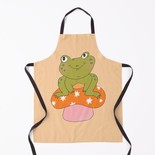 Item preview, Hoppy the Frog on Toadstool (Orange) designed and sold by yellowflowerhut.