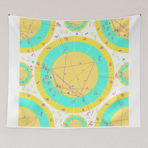 Artikelvorschau, blau - gelb in Geburtsdiagrammen astrologischer Horoskope entworfen und verkauft von OrPolly.
