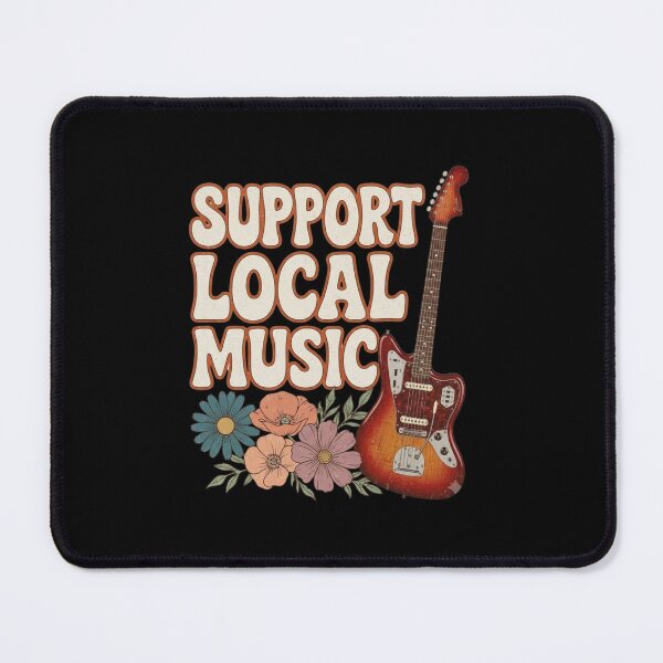 Item preview, Support Local Music Retro Groovy Electric Guitar designed and sold by creativerooney.