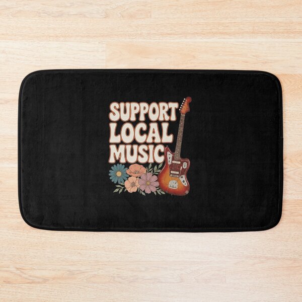 Item preview, Support Local Music Retro Groovy Electric Guitar designed and sold by creativerooney.