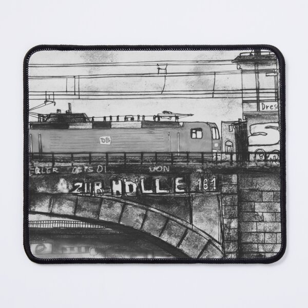 Item preview, Railway Bridge in Dresden Neustadt – Black & White Urban Sketch designed and sold by UMA Urban Sketch.