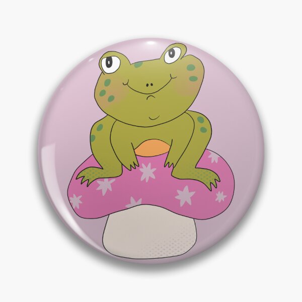 Item preview, Hoppy the Frog on Toadstool (Purple) designed and sold by yellowflowerhut.