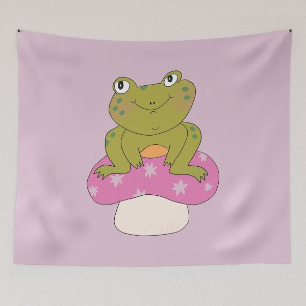 Item preview, Hoppy the Frog on Toadstool (Purple) designed and sold by yellowflowerhut.