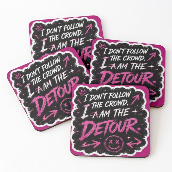 Item preview, I Am The Detour Hot Pink Neon Graffiti - Rebel Attitude Sticker designed and sold by Scro-Ciob-Shop.