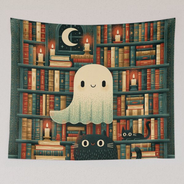 Item preview, Haunted Library - Spooky Ghost Dark Academia Book Tee designed and sold by FrostyFrisby.