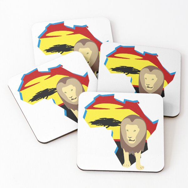 Item preview, Cartoon of an African lion standing before a sunset designed and sold by Veebee-S.