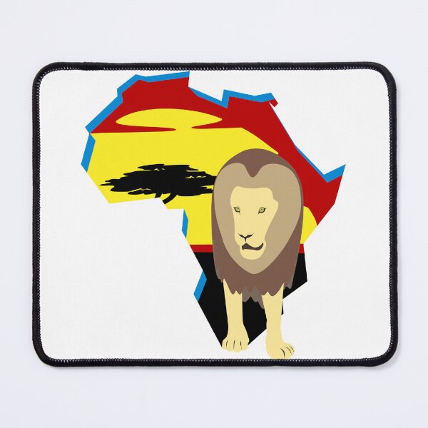 Item preview, Cartoon of an African lion standing before a sunset designed and sold by Veebee-S.