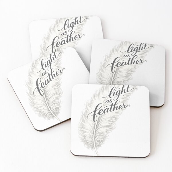 Item preview, Light as Feather – Elegant White Feather Typography Sticker designed and sold by DreamRunArt.