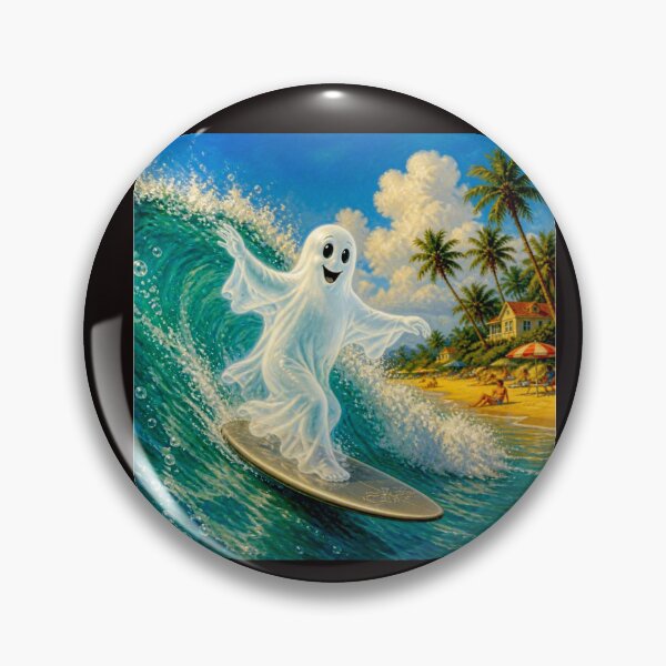 Item preview, Whimsical Ghost Surfer designed and sold by Helios Be. Lavsh.