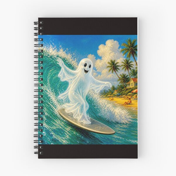 Item preview, Whimsical Ghost Surfer designed and sold by Helios Be. Lavsh.