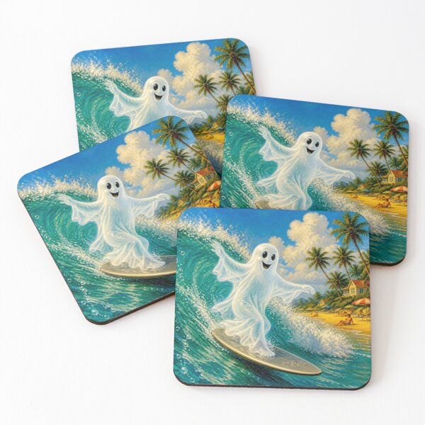 Item preview, Whimsical Ghost Surfer designed and sold by Helios Be. Lavsh.