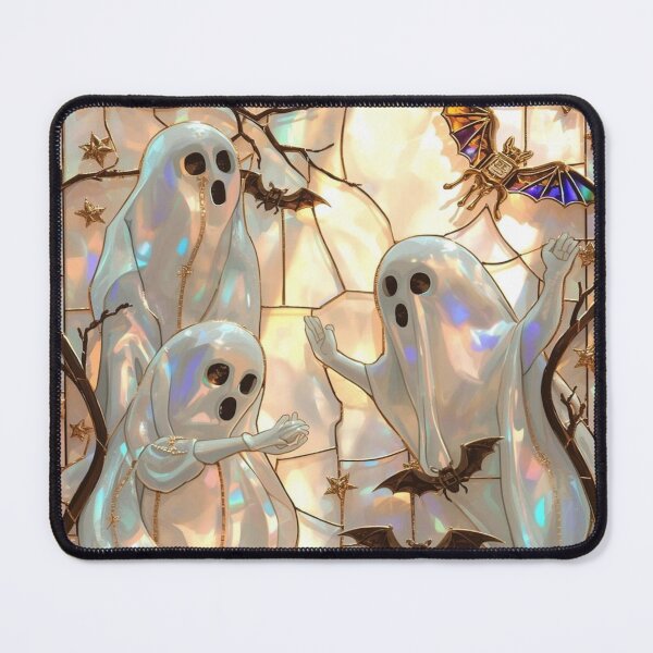Item preview, Kawaii Ghosts Golden Stained Glass Halloween designed and sold by BriSher.