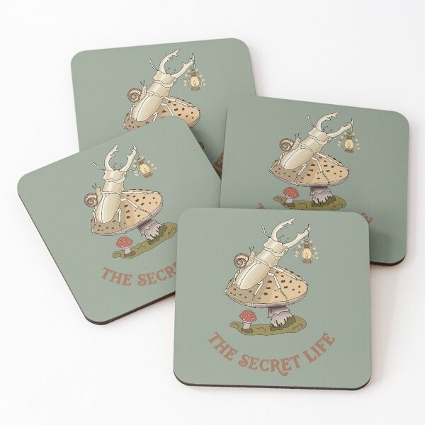Item preview, Stag Beetle and Mushroom Whimsical Folk Art  designed and sold by LeshanArt.