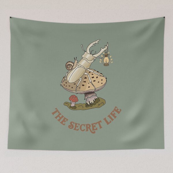 Item preview, Stag Beetle and Mushroom Whimsical Folk Art  designed and sold by LeshanArt.