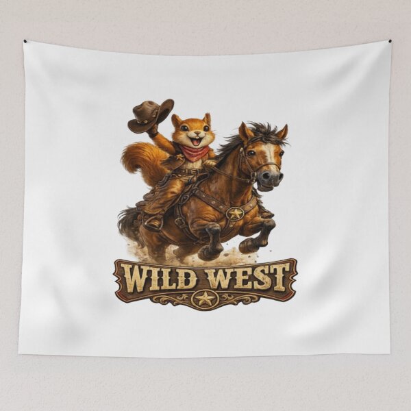 Item preview, Wild West Squirrel Cowboy – Funny Horse Riding Animal Design designed and sold by RipantinaFantasy .