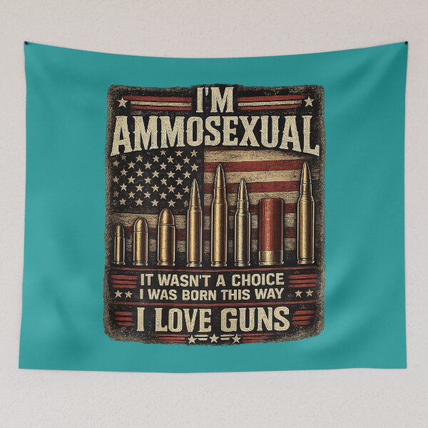 Item preview, I'm Ammosexual Born This Way Love Guns USA Flag Graphic designed and sold by CriseldaBruning.