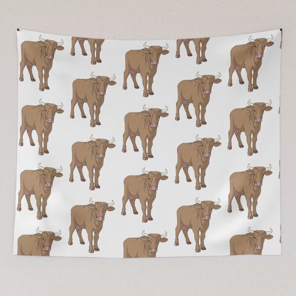 Item preview, Illustration with brown cow designed and sold by RizikCat.
