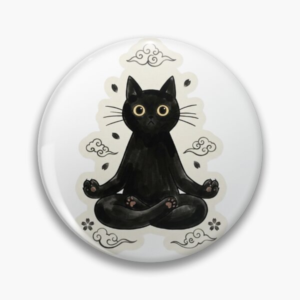 Item preview, Prayer Pose Black Cat Sticker - Anjali Mudra Meditating Zen Kitty designed and sold by ORI-ginal Weirdos: The Weirdly Wonderful Crew.