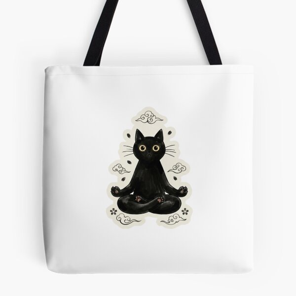 Item preview, Prayer Pose Black Cat Sticker - Anjali Mudra Meditating Zen Kitty designed and sold by ORI-ginal Weirdos: The Weirdly Wonderful Crew.