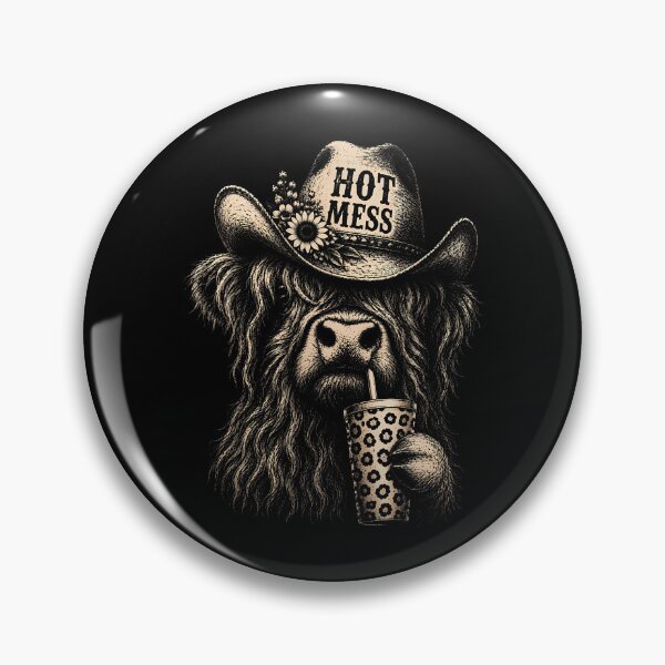 Item preview, Hot Mess Highland Cow Funny Cute Coffee Lover designed and sold by Apparel-Vortex.
