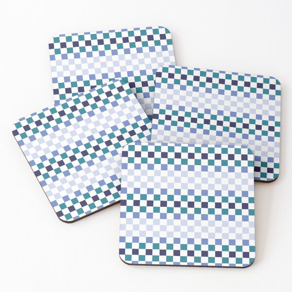Item preview, Coastal Blue Geometric Checkerboard Pattern designed and sold by ViviNyks.