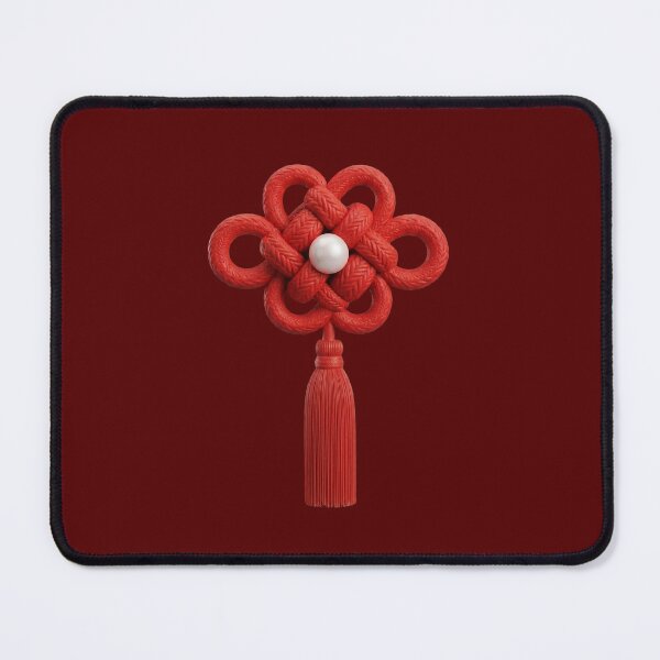 Item preview, Red Clay Pearl Chinese Lucky Knot Handmade Inspired Prosperity Design Elegant Asian Heritage Gift Lucky Charm Print-on-Demand designed and sold by MoqunaDesign.