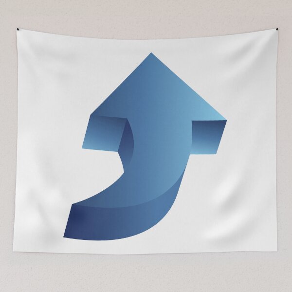 Item preview, Curved Blue 3D Up Arrow designed and sold by Art-Essa.