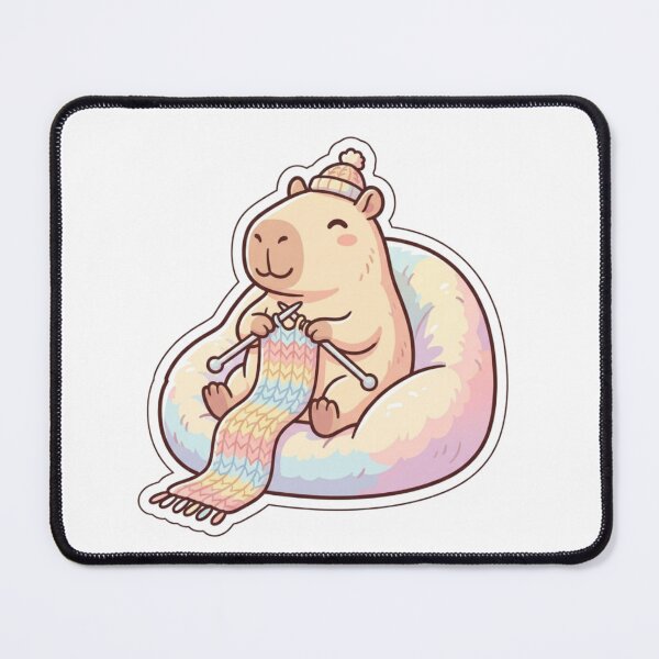 Item preview, Cute Capybara Knitting Winter Rainbow Scarf designed and sold by abdelski.