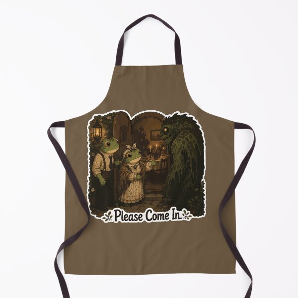 Item preview, Please Come In Frog Sticker – Cozy Cottagecore Horror | Monster Hospitality & Dark Humor designed and sold by SimplePoDesign.