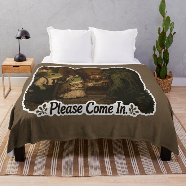 Item preview, Please Come In Frog Sticker – Cozy Cottagecore Horror | Monster Hospitality & Dark Humor designed and sold by SimplePoDesign.