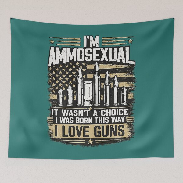 Item preview, I'm Ammosexual Born This Way Love Guns USA Flag Graphic designed and sold by TESTTES.
