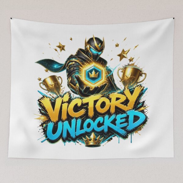 Item preview, VICTORY UNLOCKED Gaming Sticker | Neon Esports Achievement Design designed and sold by Stylestickers55.