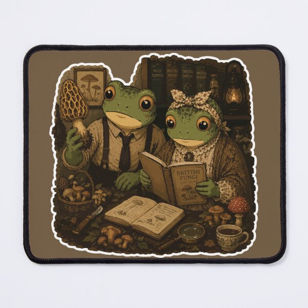 Item preview, British Fungi Frog Sticker – Cottagecore Mushroom Foraging | Cozy Woodland Naturalists designed and sold by SimplePoDesign.