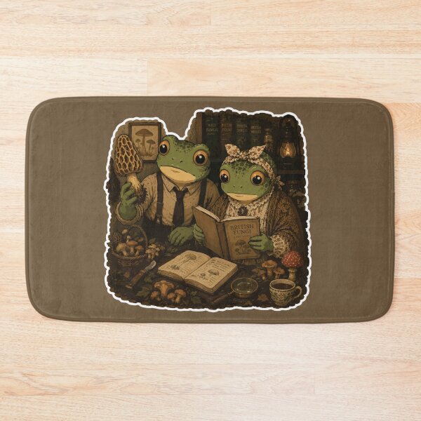 Item preview, British Fungi Frog Sticker – Cottagecore Mushroom Foraging | Cozy Woodland Naturalists designed and sold by SimplePoDesign.