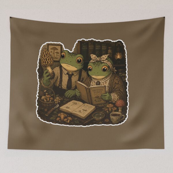 Item preview, British Fungi Frog Sticker – Cottagecore Mushroom Foraging | Cozy Woodland Naturalists designed and sold by SimplePoDesign.