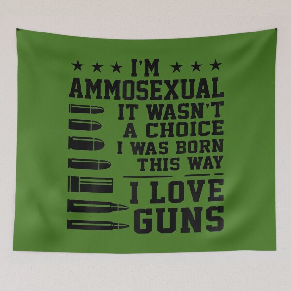 Item preview, I'm Ammosexual Born This Way Love Guns USA Flag Graphic designed and sold by KathieFaugh.