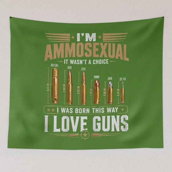 Item preview, I'm Ammosexual Born This Way Love Guns USA Flag Graphic designed and sold by KathieFaugh.