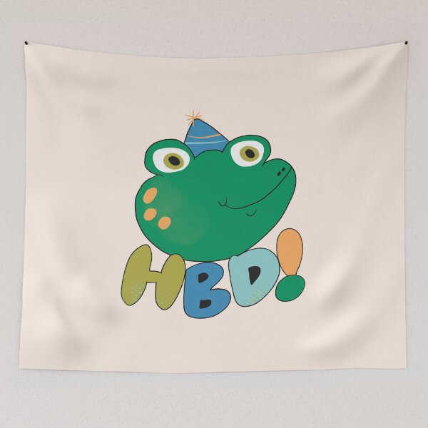 Item preview, Happy Birthday Frog (Blue) designed and sold by yellowflowerhut.